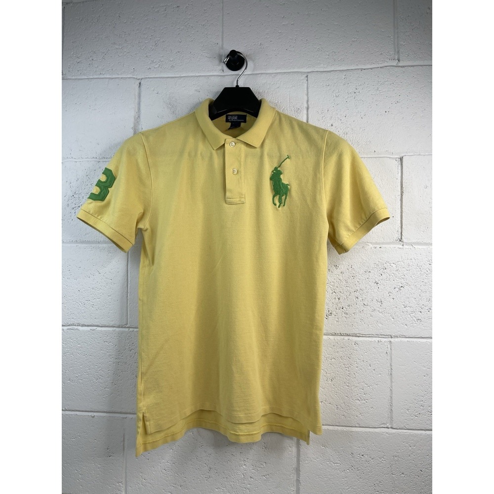 Polo By Ralph Lauren Polo Shirt Mens Yellow Embroidered Big Pony Logo XL